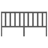 Bed Headboard Grey 186x4x100 cm Solid Wood Pine