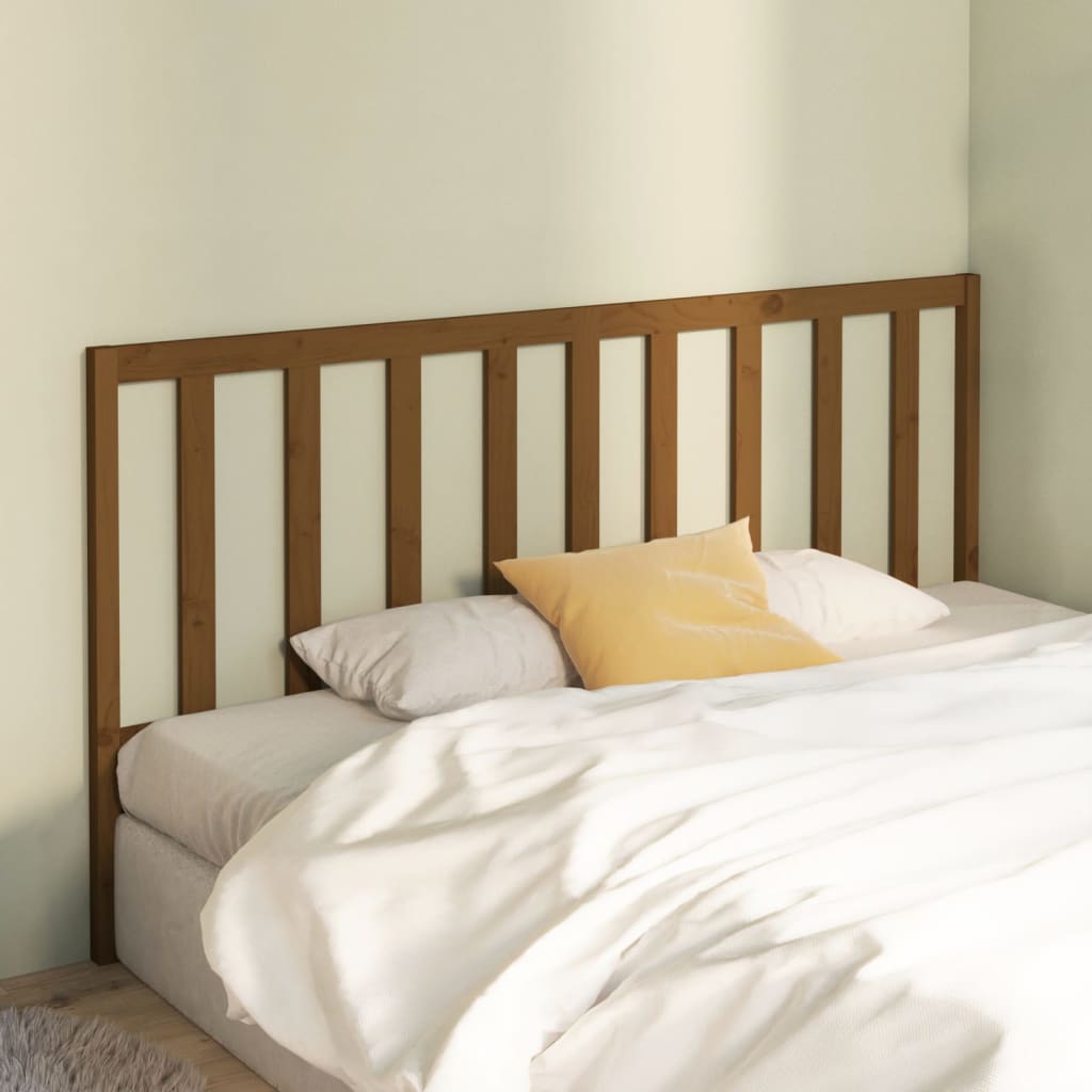 Bed Headboard Honey Brown 186x4x100 cm Solid Wood Pine