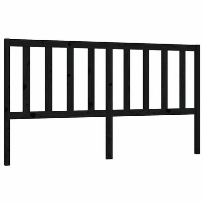 Bed Headboard | Black | Solid pine wood | 186x4x100 cm | Bed Headboard