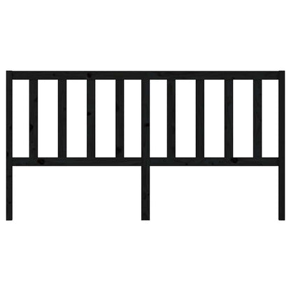 Bed Headboard | Black | Solid pine wood | 186x4x100 cm | Bed Headboard