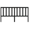 Bed Headboard Black 186x4x100 cm Solid Wood Pine