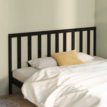 Bed Headboard | Black | Solid pine wood | 186x4x100 cm | Bed Headboard