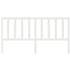 Bed Headboard White 206x4x100 cm Solid Wood Pine