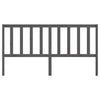 Bed Headboard Grey 206x4x100 cm Solid Wood Pine