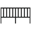Bed Headboard Black 206x4x100 cm Solid Wood Pine