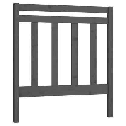 Bed Headboard | Grey | Solid Pine Wood | Standard | Decorative Inlays
