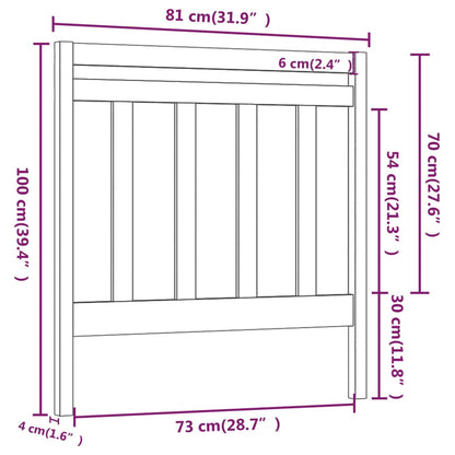 Bed Headboard | Grey | Solid Pine Wood | Standard | Decorative Inlays