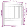 Bed Headboard Grey 81x4x100 cm Solid Wood Pine