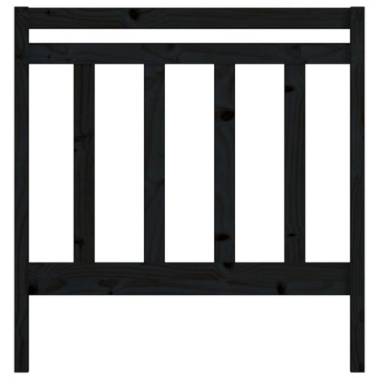 Bed Headboard Black 81x4x100 cm Solid Wood Pine