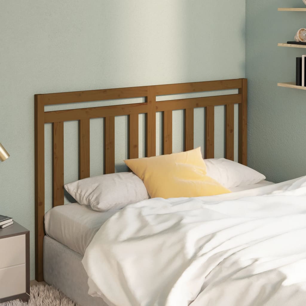 Bed Headboard | Honey brown | Solid Pine Wood | Standard for double bed