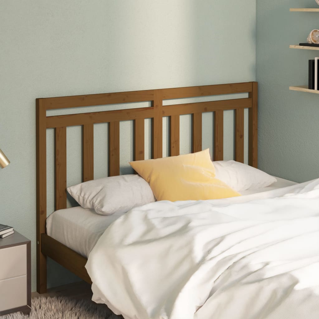 Bed Headboard | Honey brown | Solid Pine Wood | Standard for double bed