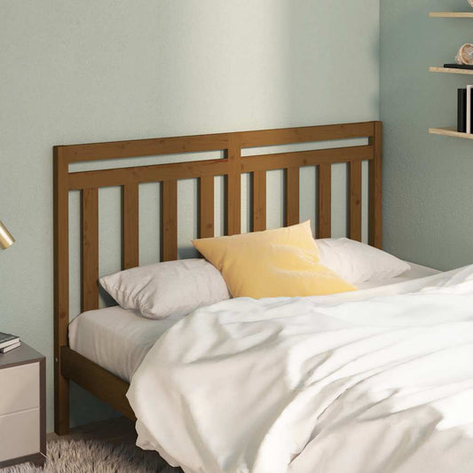 Bed Headboard Honey Brown 126x4x100 cm Solid Wood Pine