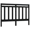 Bed Headboard Black 126x4x100 cm Solid Wood Pine