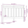 Bed Headboard Black 126x4x100 cm Solid Wood Pine