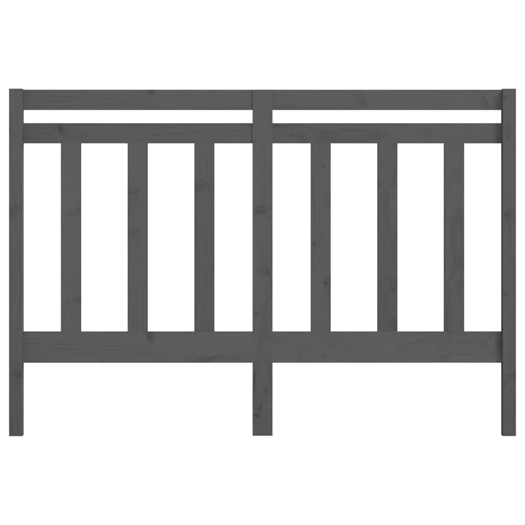 Bed Headboard | Grey | Solid pine wood | Double | Decorative Inlays