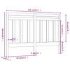 Bed Headboard Grey 141x4x100 cm Solid Wood Pine