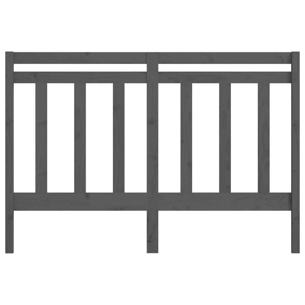 Bed Headboard Grey 146x4x100 cm Solid Wood Pine