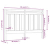 Bed Headboard Grey 146x4x100 cm Solid Wood Pine