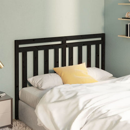 Bed Headboard | Black | Solid Pine Wood | Standard | Decorative Inlays