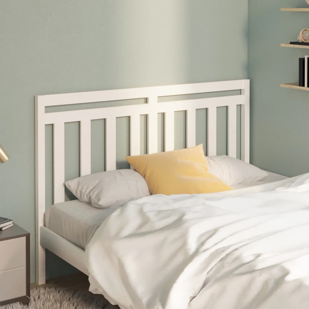 Bed Headboard | White | Solid Pine Wood | 156x4x100 cm | Appealing Design