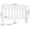 Bed Headboard White 166x4x100 cm Solid Wood Pine