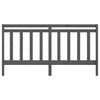 Bed Headboard Grey 186x4x100 cm Solid Wood Pine