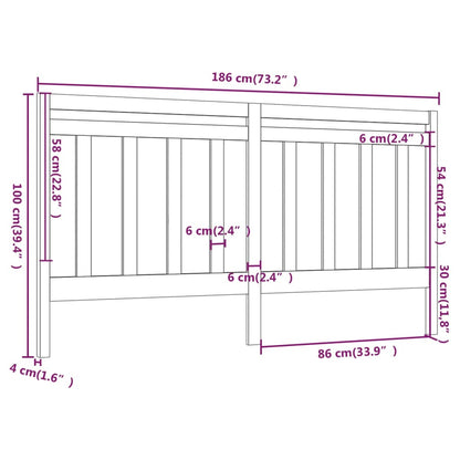 Bed Headboard | Grey | Solid pine wood | Large | Bed Headboard