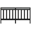 Bed Headboard Black 186x4x100 cm Solid Wood Pine