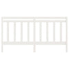 Bed Headboard White 206x4x100 cm Solid Wood Pine