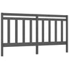 Bed Headboard Grey 206x4x100 cm Solid Wood Pine