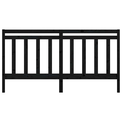 Bed Headboard | Black | Solid Pine Wood | 206 x 4 x 100 cm | Durable