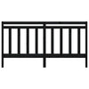 Bed Headboard Black 206x4x100 cm Solid Wood Pine
