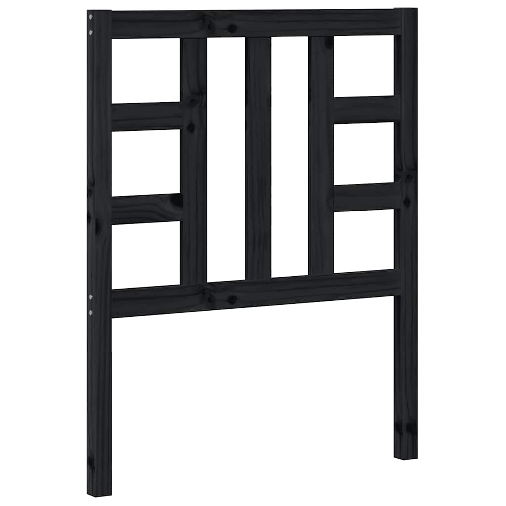 Bed Headboard | Black | Solid Pine Wood | 81 x 4 x 100 cm | Bed Headboard