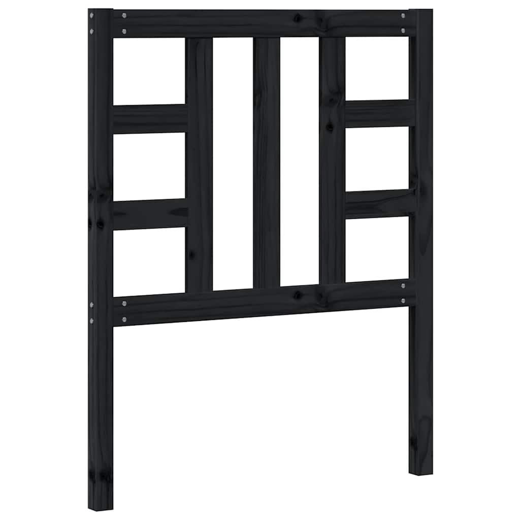 Bed Headboard | Black | Solid Pine Wood | 81 x 4 x 100 cm | Bed Headboard