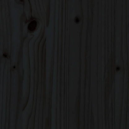 Bed Headboard | Black | Solid Pine Wood | Medium |  Decorative Inlays