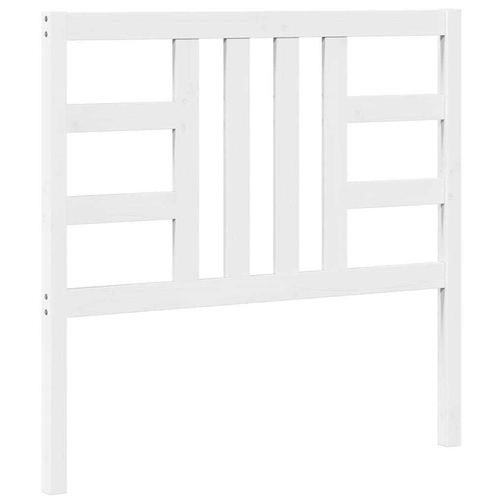 Bed Headboard White 106x4x100 cm Solid Wood Pine