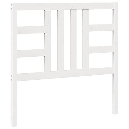 Bed Headboard White 106x4x100 cm Solid Wood Pine