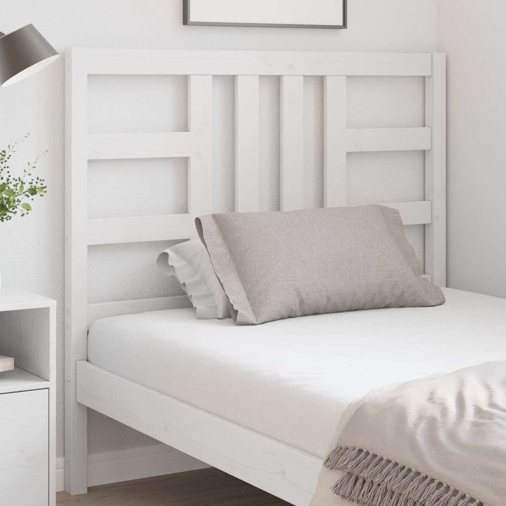 Bed Headboard White 106x4x100 cm Solid Wood Pine