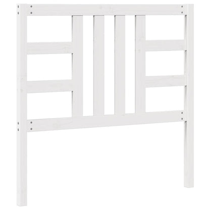 Bed Headboard White 106x4x100 cm Solid Wood Pine