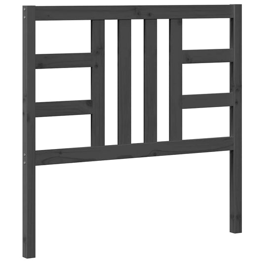 Bed Headboard Grey 106x4x100 cm Solid Wood Pine