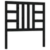 Bed Headboard Black 106x4x100 cm Solid Wood Pine