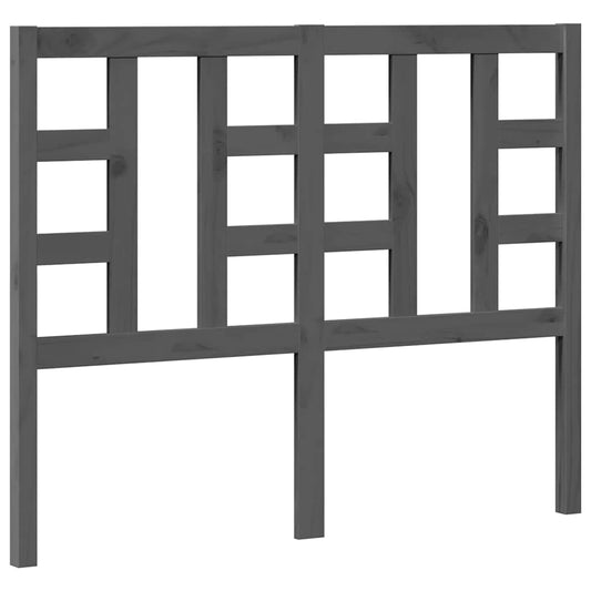 Bed Headboard | Grey | Solid pine wood | 126x4x100 cm | Durable
