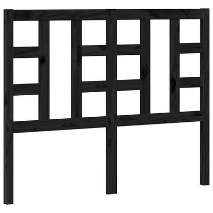Bed Headboard Black 126x4x100 cm Solid Wood Pine