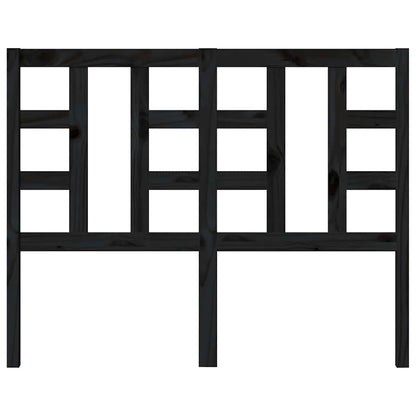 Bed Headboard Black 126x4x100 cm Solid Wood Pine
