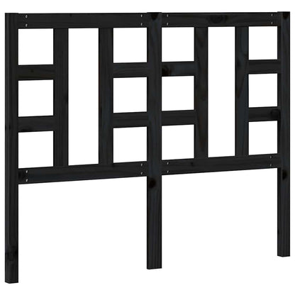 Bed Headboard Black 126x4x100 cm Solid Wood Pine