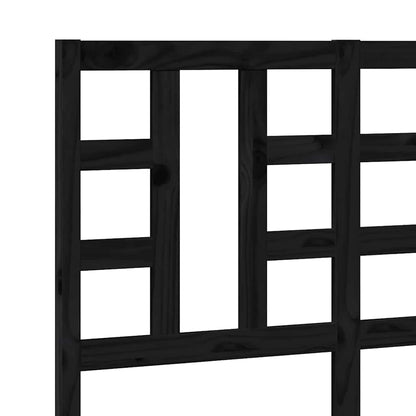 Bed Headboard Black 126x4x100 cm Solid Wood Pine