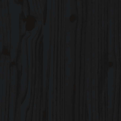 Bed Headboard Black 126x4x100 cm Solid Wood Pine