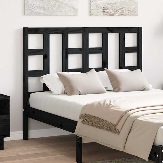 Bed Headboard | Black | Solid pinewood | Medium | Classic/Traditional
