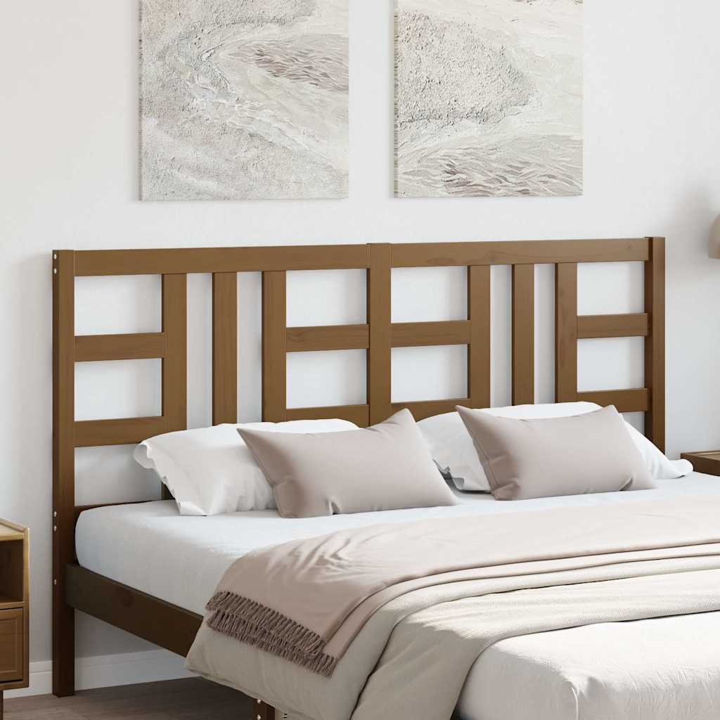 Bed Headboard Honey Brown 146x4x100 cm Solid Wood Pine