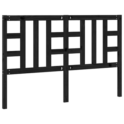 Bed Headboard Black 146x4x100 cm Solid Wood Pine